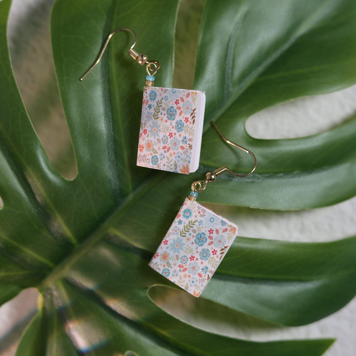 Floral Dangle Earrings - Orchid Sky
