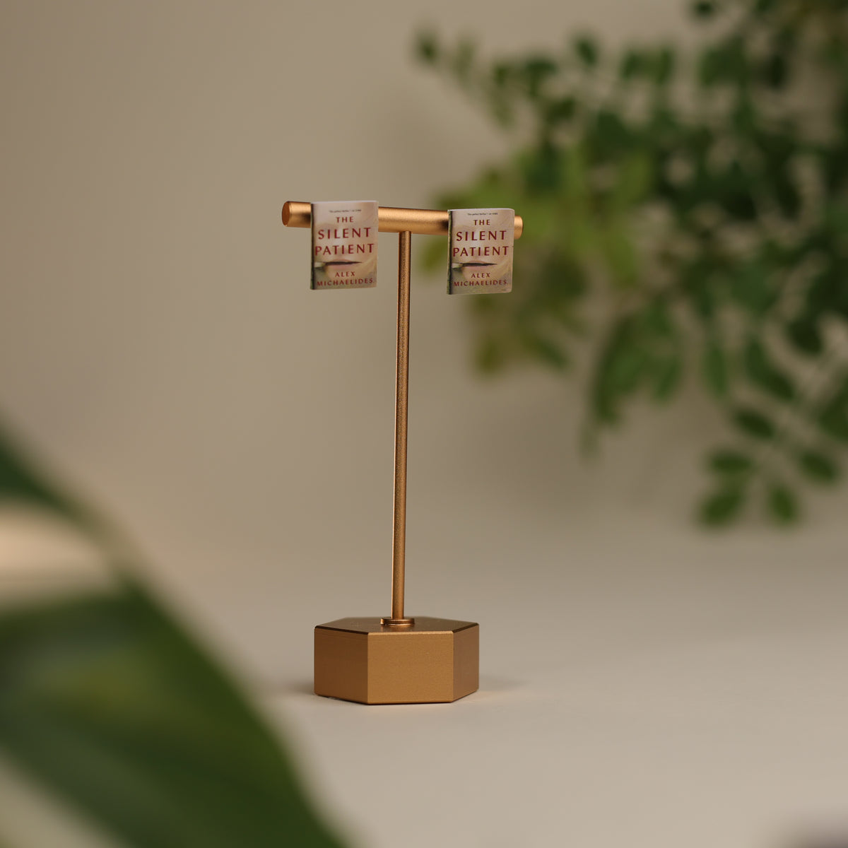 Titled Stud Earrings - Alex Michaelides - The Silent Patient