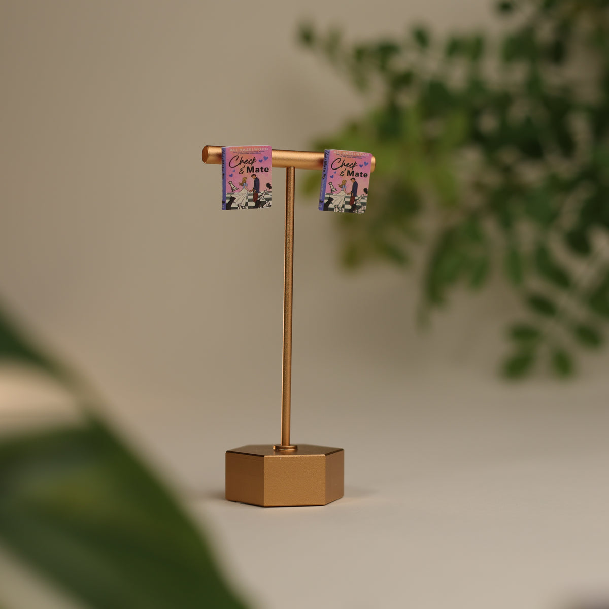Titled Stud Earrings - Ali Hazelwood - Check and Mate