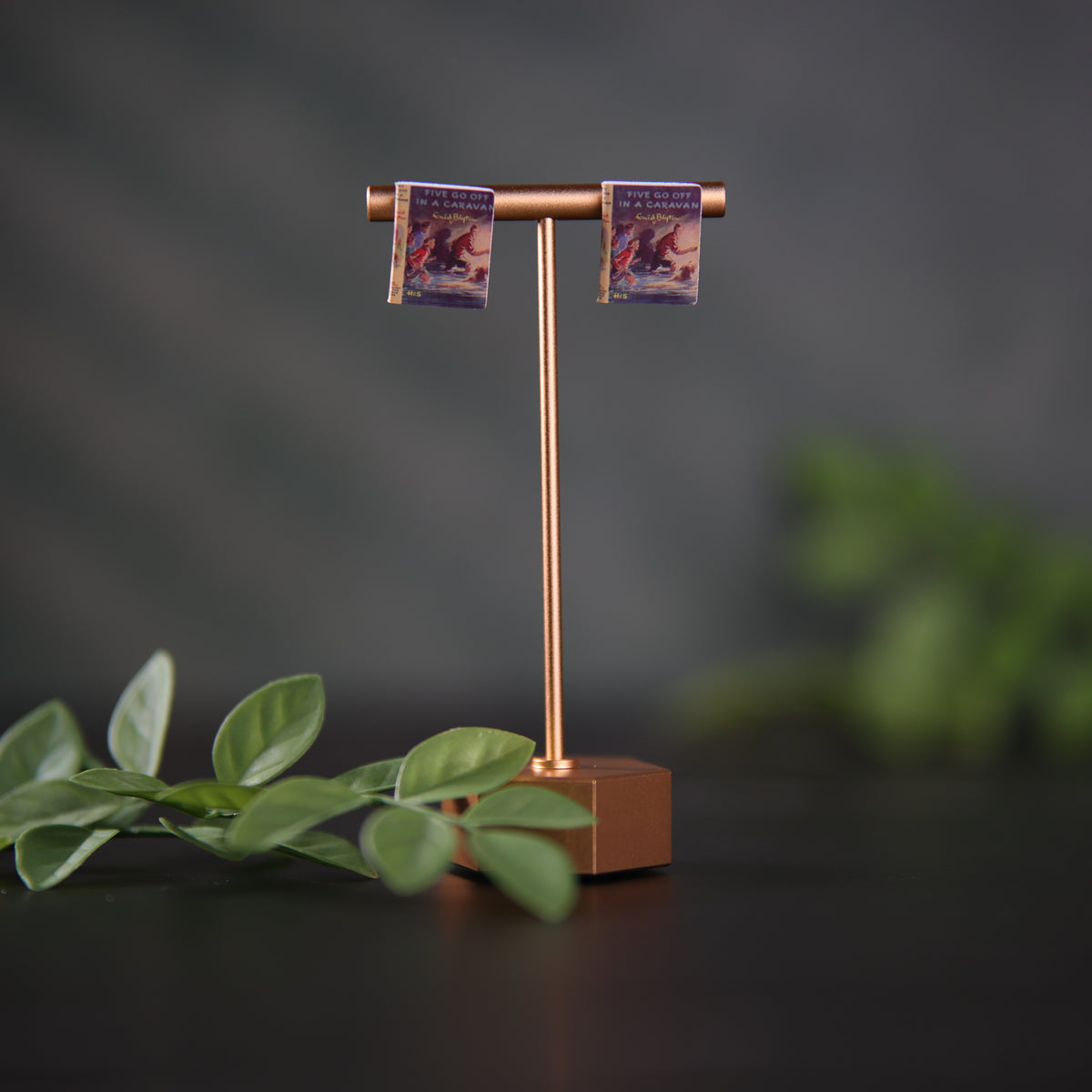 Titled Stud Earrings - Enid Blyton - Five Go Off in a Caravan