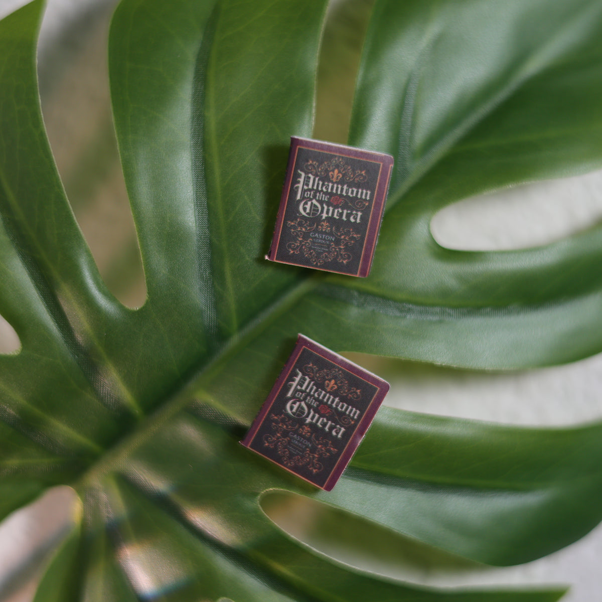 Titled Stud Earrings - Gaston Leroux - The Phantom of the Opera