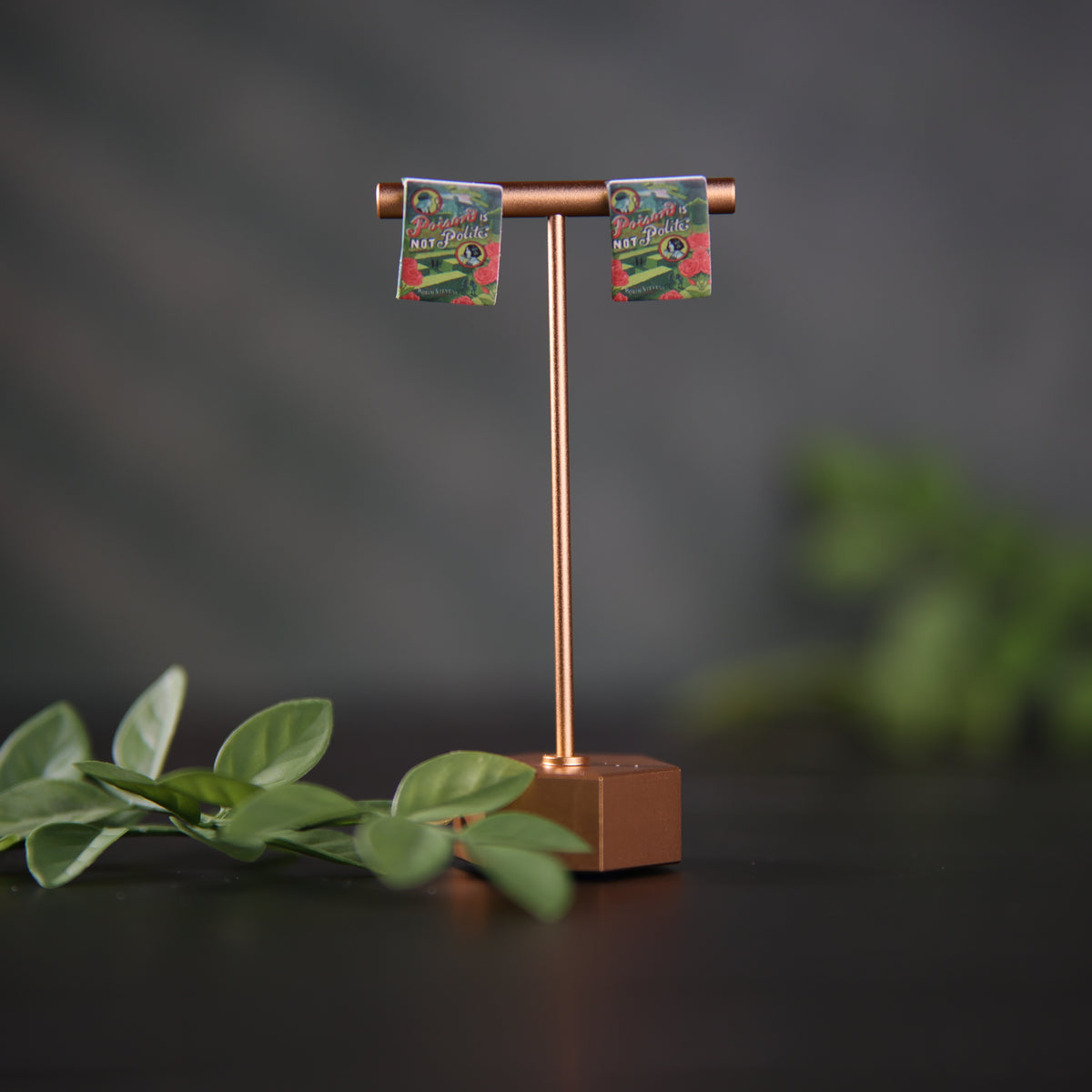 Titled Stud Earrings - Robin Stevens - Poison is not Polite